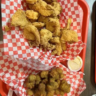 Catfish and shrimp, okra