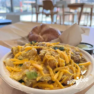 The Super Bowl with a vegan croissant