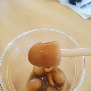 The iced coffee has the cutest coffee ice cubes!  &amp; It was perfectly sweetened!