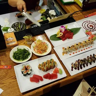 sushi and sashimi, sushi, sashimi, food