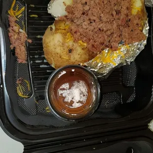 Double barrel backed potatoe.