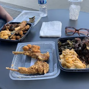 Lamb chops to the left oxtails to the right