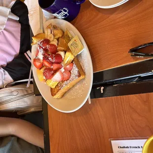 Stuffed French Toast with Fresh Fruit and Whipped Cream