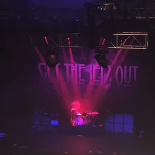 a stage with a band on it