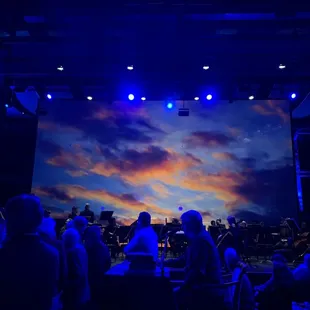 a band performing at a concert