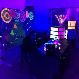 We love blacklight dances. Let our company set some up for your next event!