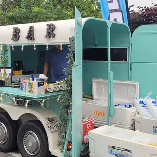 If you forgot your adult beverages you can snag them at this cute bar