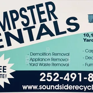 OBX Dumpster Rentals Currituck Container Rentals