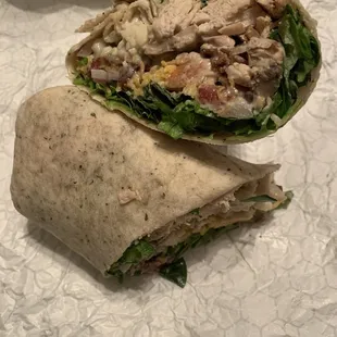 Create Your Own Wrap.Turkey, bacon, lettuce, kale, almonds, blue cheese, banana peppers, broccoli, mushrooms, red onion, cheddar