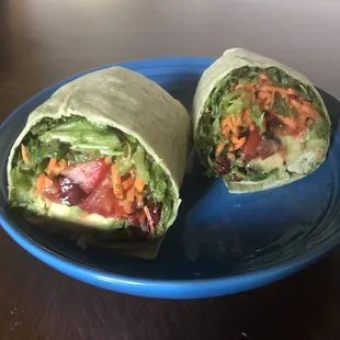 Green sprout wrap + add ons of tomato and cranberries