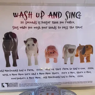 Cute sign on the bathroom sink.