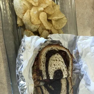 Reuben... they make the corned beef with their own seasonings and they make the sauce. This is a limited time sandwich. So good!!