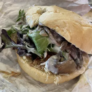 Beef and blue sandwich made with chicken instead of beef