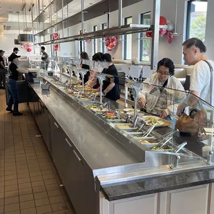 Buffet line for salads.