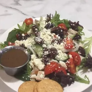 Greek salad with chicken