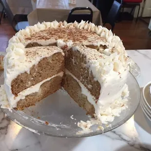 Chopped apple cake with cream cheese icing