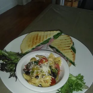 Italian pasta salad and a Tammy&apos;s favorite panini