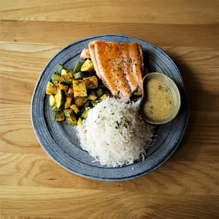 Salmon and white rice