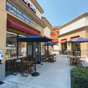 Patio seating is available for dine in