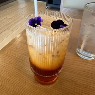 Thai tea with two flowers!