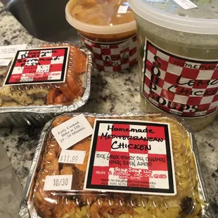 Some goodies for home (everything is freezable and comes with reheating instructions!)