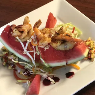Watermelon seafood salad