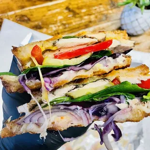 Grilled Cheese with Jerk Chicken &amp; hot honey