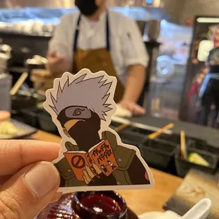 Complimentary sticker from David