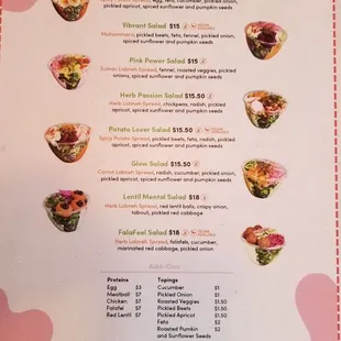 sushi and sashimi, menu