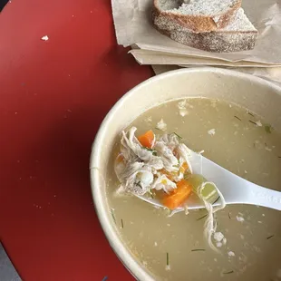 Chicken Bone Broth Soup - comes with bread