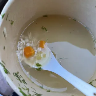 Outstanding chicken soup, or what&apos;s left of it.