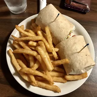 tuna salad wrap and fries