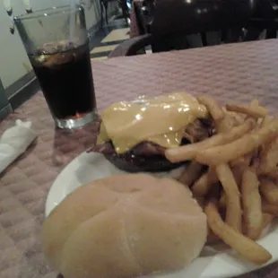 Carnivore Burger with french fries