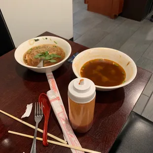 Delicious chicken and beef pho. So so good!