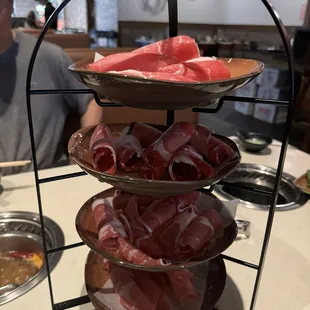 Lamb, pork and beef.