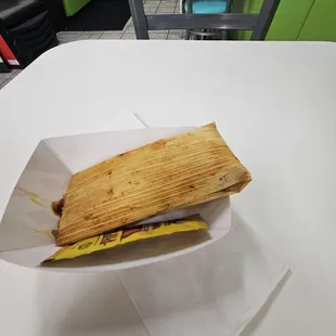 Basic generic [Mexican] tamale. Was totally disappointed as I was expecting a Cuban-style tamale.