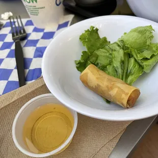 Egg rolls and basically vinegar