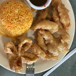 Sweet &amp; sour chicken--fresh, tastes great and was enough for two.