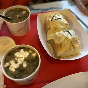 Oven-Roasted Turkey w/Gruyere and Iranian Ash Soup w/sour cream