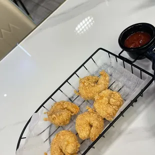 8. Crispy Shrimp appetizer minus 1 shrimp that made it into husband's mouth before I could take a picture