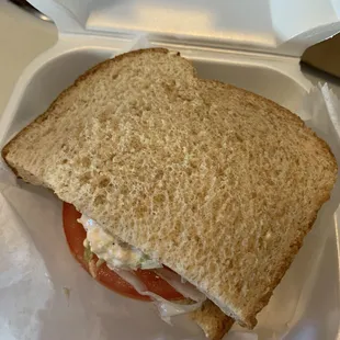 Chicken salad on wheat