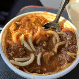 Chili with Spaghetti
