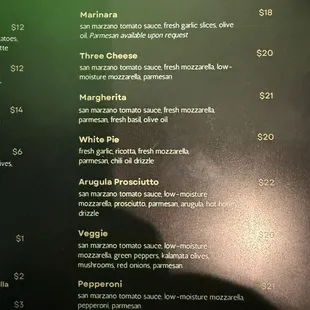 menu