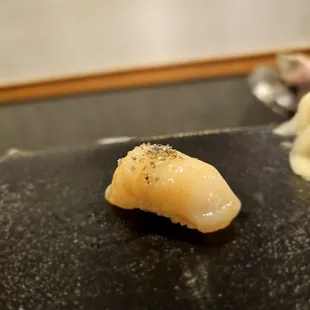Piece 8- Sea Scallop with truffle salt. Truffle salt overpowered it unfortunately
