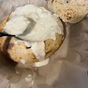Daily - New England Clam Chowder in a bread bowl