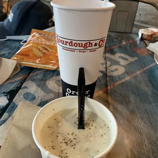 Cold clam chowder...