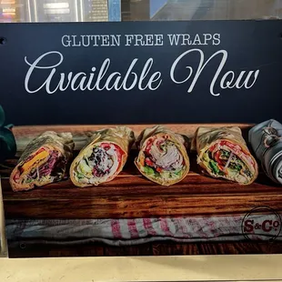 Gluten free wraps available