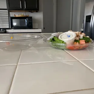 Made my salad in the lid part and not the bowl