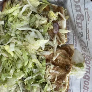 &quot;caprese&quot; Sandwich, with 90% disgusting ice burg lettuce.... and an onion.