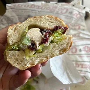 11. Chicken Salad Sandwich. One piece of chicken.... Wow what a great deal!!